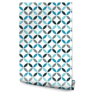 Tapeta Do Przedpokoju Styl Retro Wzór Geometryczny 53x1000