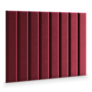 Panele tapicerowane 90x15 cm na ścianę magic velvet bordowy
