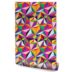 Tapeta Młodzieżowa Kolorowe Wzory Geometryczne 3D