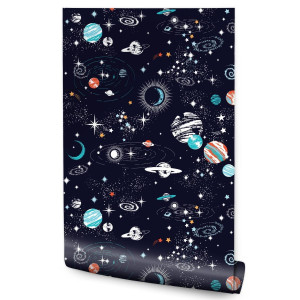 Tapeta planety kosmos gwiazdy do pokoju chłopca