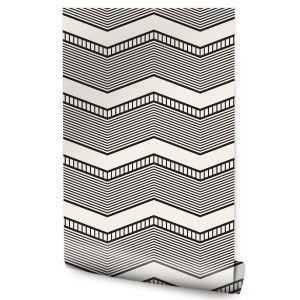 Tapeta Styl Retro ZYGZAKI Wzór Geometryczny Dekor 53x1000
