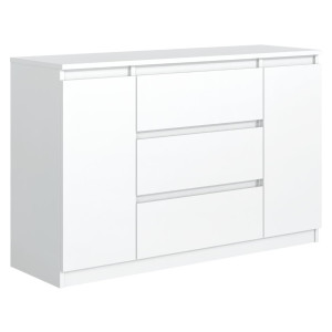 Komoda 78x140x39 cm z 2 drzwiami i 3 szufladami biała do salonu i sypialni