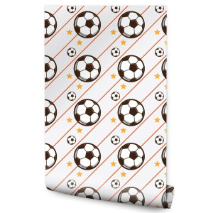 Tapeta Młodzieżowa FOOTBALL Gwiazdki Paski Sport