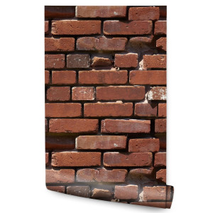 Tapeta W Rolce Czerwona Stara CEGŁA Beton Efekt 3D 53x1000
