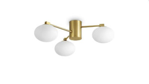Plafon Hermes pl3 d60 Brass złoty stelaż 3 źródła światła do salonu
