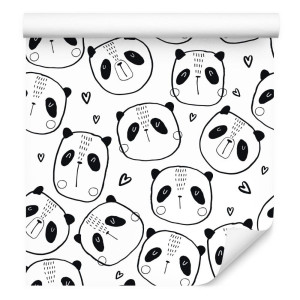Tapeta do pokoju dziecka pandy zwierzęta serca