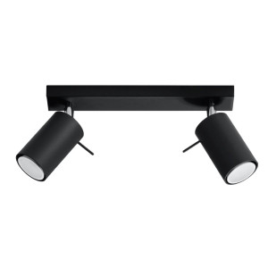 Plafon RING 2 czarny 16x6x30cm nowoczesna lampa GU10 do salonu