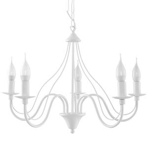 Żyrandol świecznikowy MINERWA 5 80x60x60 cm glamour do salonu jadalni E14 biały