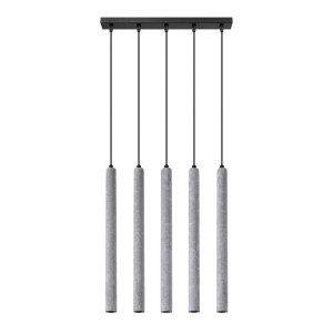 Lampa wisząca PASTELO 5L beton 110x5x45cm nowoczesna G9 do salonu