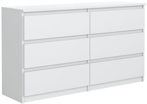 Komoda MARTUSIA 79x140x39 cm z 6 szufladami biała mat do salonu
