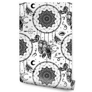 Tapeta W Rolce Łapacz Snów Styl BOHO Pióra Ozdoba