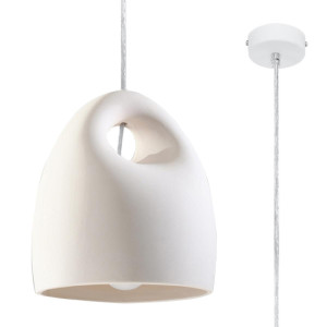 Lampa wisząca BUKANO 126x25x25cm nowoczesna nad stół do salonu jadalni ceramiczna biała