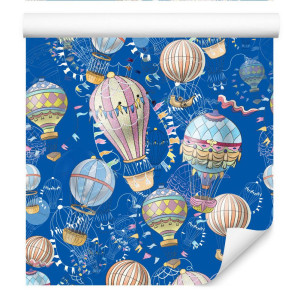 Tapeta ścienna do pokoju dziecka balony pojazdy