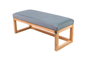 Siedzisko do przedpokoju LPG-2 95x45x40 cm ławka tapicerowana nogi naturalne tkanina popiel