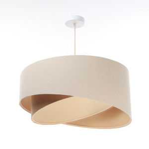 Lampa wisząca asymetryczna BOHO beżowa lniano jutowa do salonu sypialni biura
