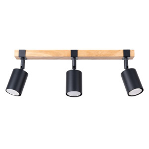 Plafon FAGER 3 czarny 17.2x6x54cm nowoczesna lampa GU10 do salonu