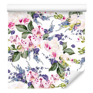 Tapeta do salonu zieleń kwiaty storczyki orchidea