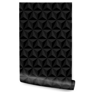 Tapeta do Salonu CZARNE Geometryczne Piramidy 3D