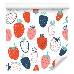 Tapeta do kuchni, truskawki w stylu skandynawskim