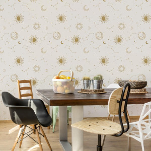 Tapeta Ścienna KSIĘŻYCE Słońca Gwiazdy Styl Boho