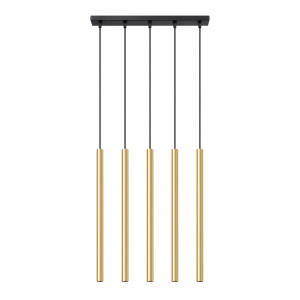 Lampa wisząca PASTELO 5L 90x5x45cm nowoczesna do salonu kuchni złoty połysk