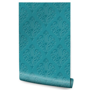 Tapeta Do Salonu Turkusowe ORNAMENTY Styl Glamour 53x1000