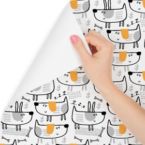 Tapeta dla dzieci pieski w stylu skandynawskim