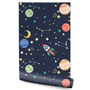 Tapeta planety gwiazdy kosmos do pokoju chłopca