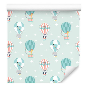 Tapeta do pokoju dziecka kolorowe balony chmury