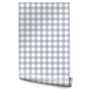 Tapeta Szaro-Biała KRATKA Minimalistyczny Wzór 53x1000