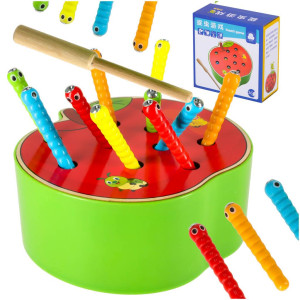 Zabawka edukacyjna 15 cm złap robaczka gra zręcznościowa dla dzieci drewniane