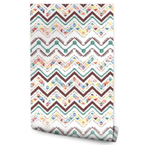 Tapeta Do Przedpokoju Kolorowe WZORY w Stylu Boho