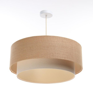 Lampa wisząca DUO BOHO beżowa abażur jutowy do salonu sypialni biura