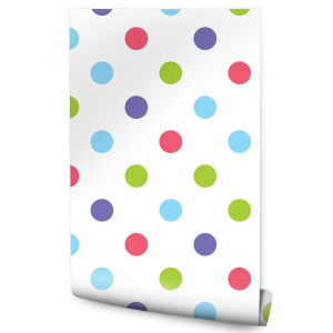 Tapeta Do Pokoju Dziecka Kolorowe GROSZKI Kropki 53x1000