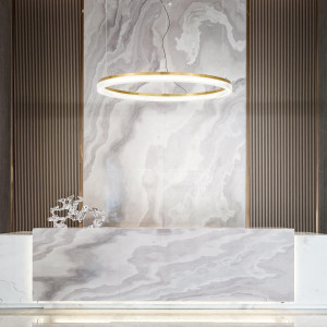 Lampa wisząca Crown 60x120x60 cm nowoczesna lampa ring okrąg złota do salonu jadalni