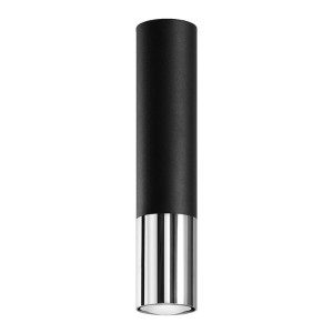 Plafon LOOPEZ czarny/chrom 29x6x6cm nowoczesna lampa GU10 do salonu