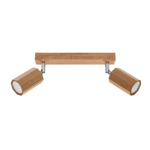 Plafon ZEKE 2 dąb 20x5x30cm nowoczesna lampa GU10 do salonu