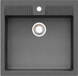 Zlewozmywak 60x62 cm 1-komorowy bez ociekacza Junona moonlight grey do kuchni