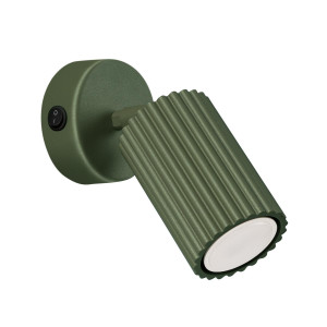 Kinkiet Karbon 16x8x8cm z włącznikiem zielony oliwkowy