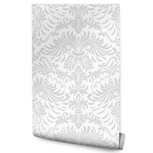 Tapeta ORNAMENT Damasceński Szare Wzory Glamour