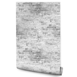 Tapeta Ścienna Stary Szary CEGLANY Mur Ozdoba 3D 53x1000