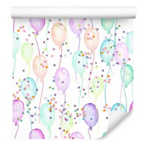 Tapeta do pokoju dziecka pastelowe balony kropki