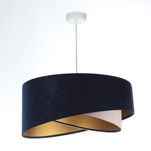 Lampa 50x23x93 cm wisząca asymetryczna granatowo-różowo złota do salonu sypialni biura