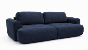 Kanapa z funkcją spania ITALY 250x100x82 cm FLOW trzyosobowa sofa rozkładana ciemnoniebieska