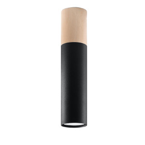 Plafon PABLO czarny 30x6x6cm owoczesna lampa GU10 do salonu