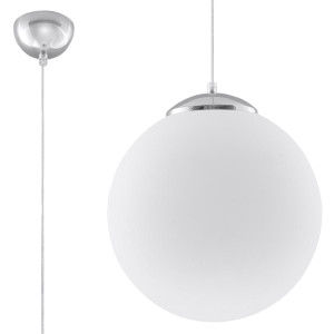 Lampa wisząca UGO 40 chrom 130x40x40cm nowoczesna E27 do salonu