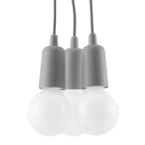 Lampa wisząca DIEGO 3 szara 90x15x15cm E27 nowoczesna do salonu