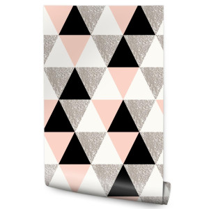 Tapeta Kolorowe TRÓJKĄTY Geometryczne Wzory Retro 53x1000