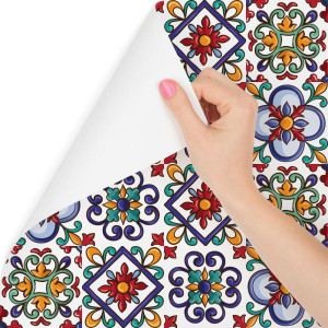 Tapeta do kuchni, jadalni kolorowa mozaika, wzory