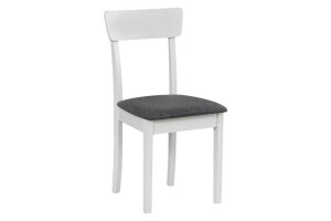 Krzesło drewniane LIVA 86x40x43 cm drewniane bukowe do jadalni białe ciemny szary